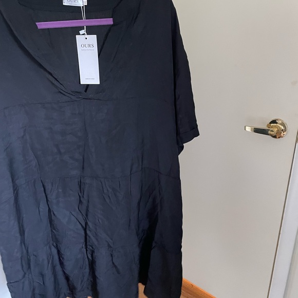 Large Short Sleeve Loose Fit Bathing Suit Swim Cover-up Flowy Beach Mini Dress - Picture 5 of 10